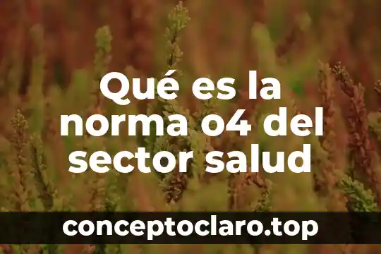 Qué es la norma o4 del sector salud