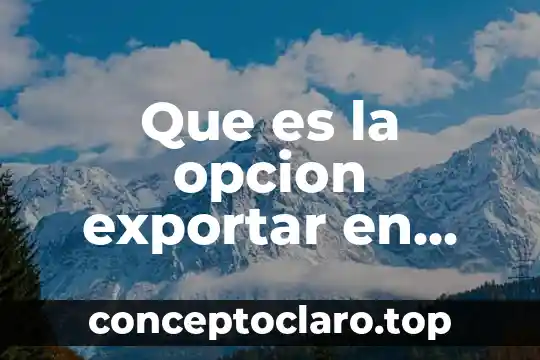 Que es la opcion exportar en excel