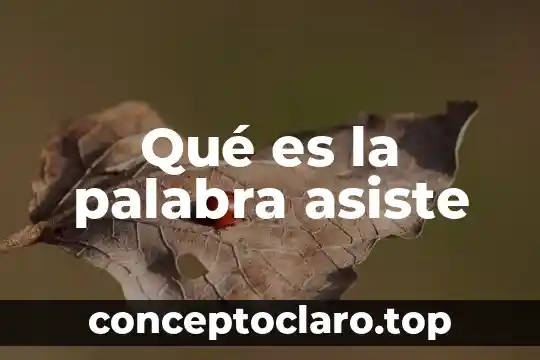 Qué es la palabra asiste