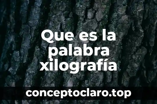 Que es la palabra xilografía