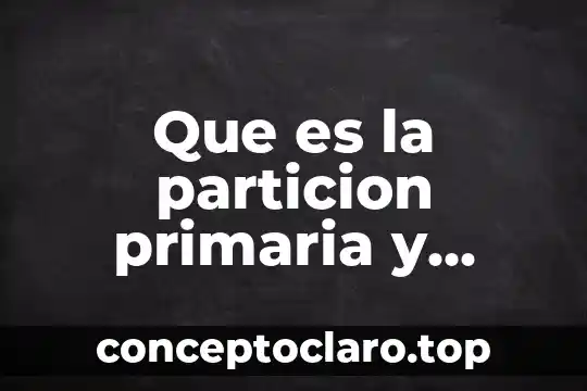 Que es ina idea primaria 3 Que es la particion primaria y secundaria