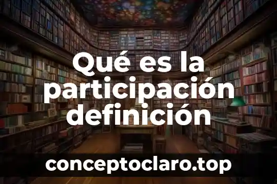 Qué es la participación definición