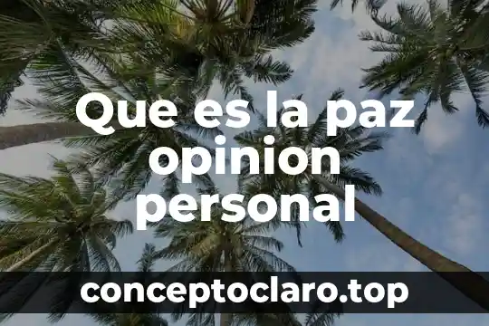 Que es la paz opinion personal