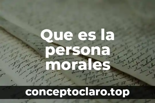 Que es la persona morales