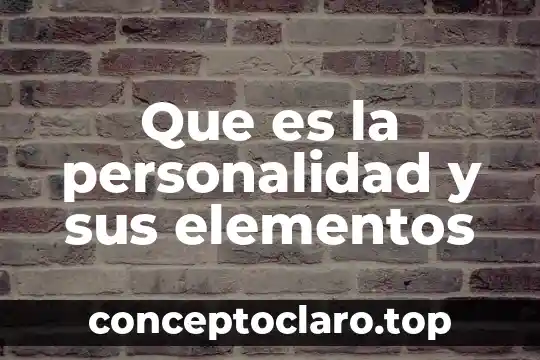 Que es la personalidad y sus elementos