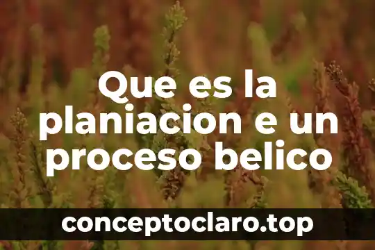Que es la planiacion e un proceso belico