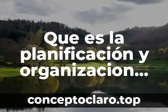 Que es la planificación y organizacion del proyecto en equipo