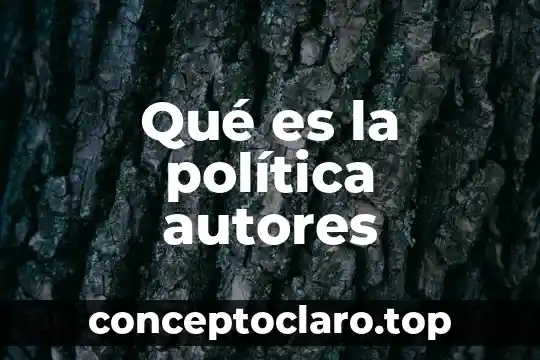 Que es la politica economcia 4 Qué es la política autores