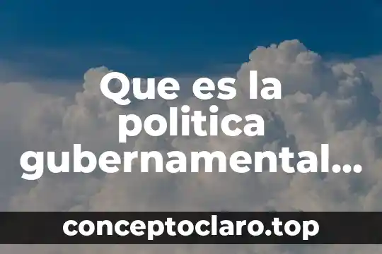 Que es la politica gubernamental segun autores