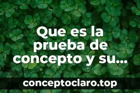 Que es la prueba de concepto y su importancia