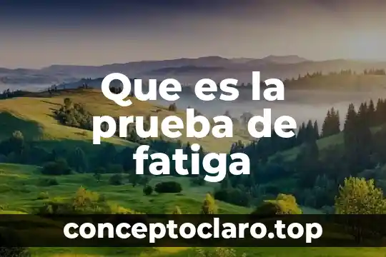 Que es una prueba grituno 5 Que es la prueba de fatiga