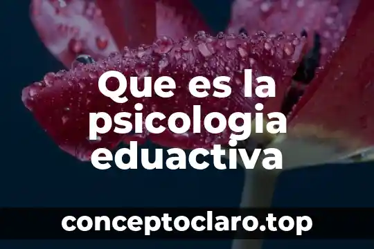 Que es la psicologia eduactiva
