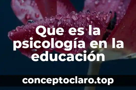 Que es la psicología en la educación