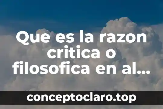 Que es la razon critica o filosofica en al etica