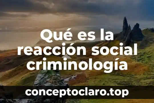 Qué es la reacción social criminología