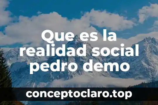 Que es la realidad social pedro demo