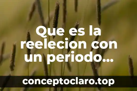 Que es la reelecion con un periodo intermedio