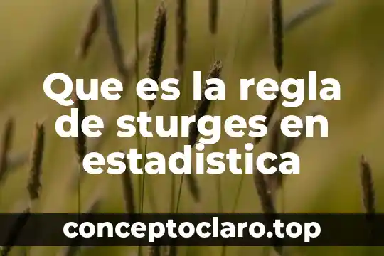 Que es la regla de sturges en estadistica