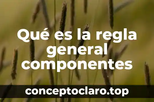Qué es la regla general componentes