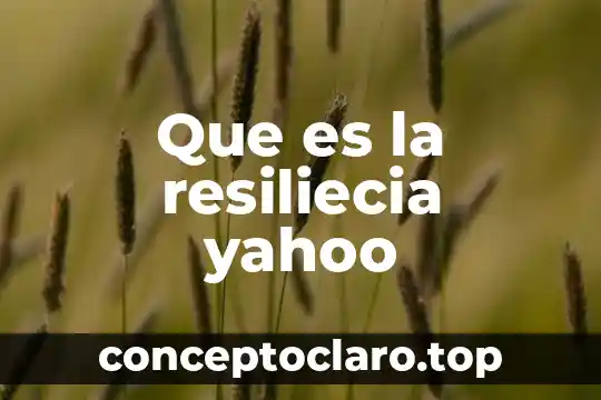 Que es la resiliecia yahoo