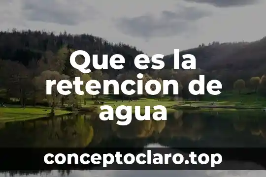 Que es la retencion de agua