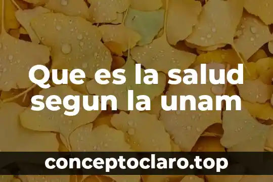Que es la salud segun la unam