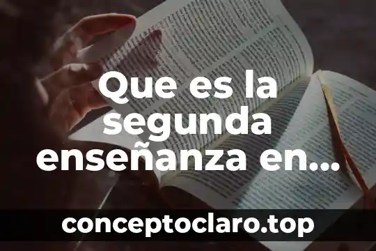Que es la segunda enseñanza en educacion