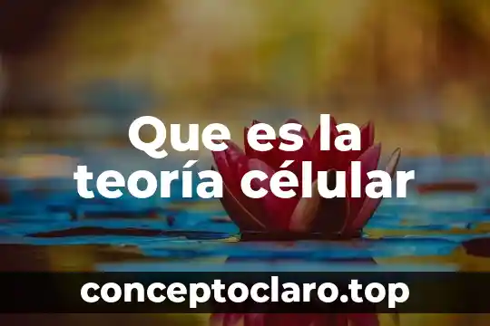Que es la teoría célular