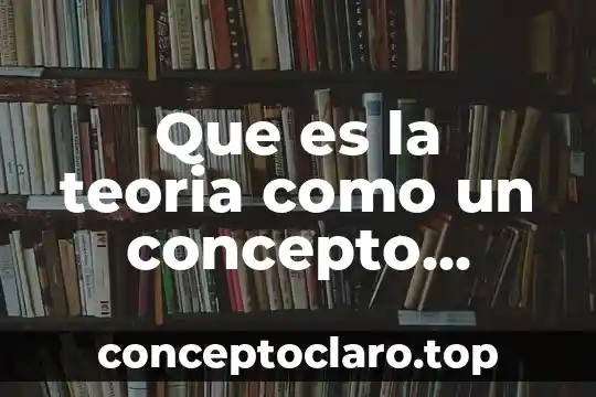Que es la teoria como un concepto oratoria