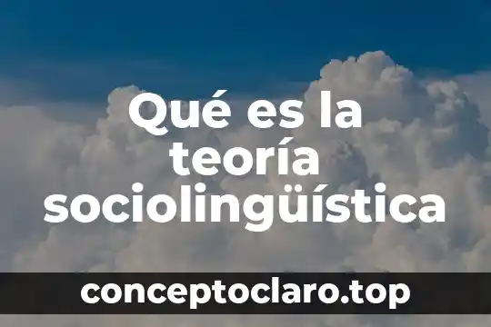 Qué es la teoría sociolingüística