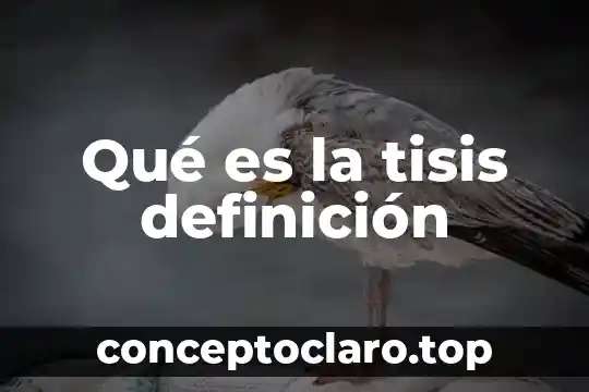 Qué es la tisis definición