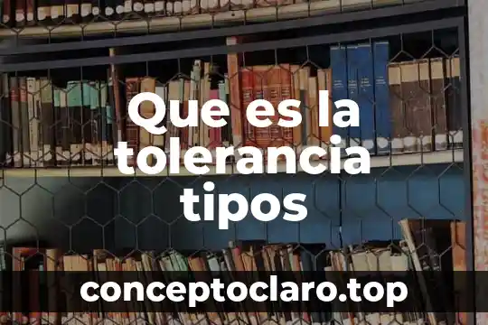 Que es la tolerancia tipos