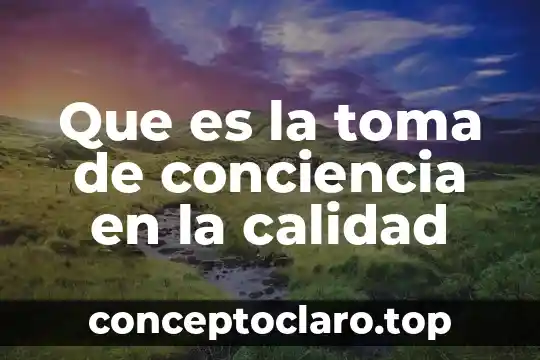 Que es la toma de conciencia en la calidad