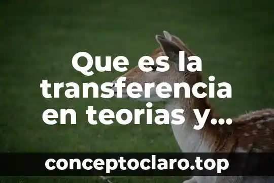 Que es la transferencia en teorias y procesos del aprendizaje