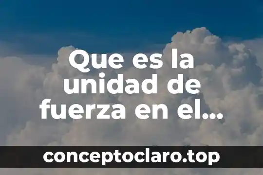 Que es la unidad de fuerza en el sistema internacional