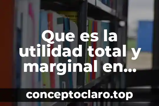 Que es la utilidad total y marginal en economia