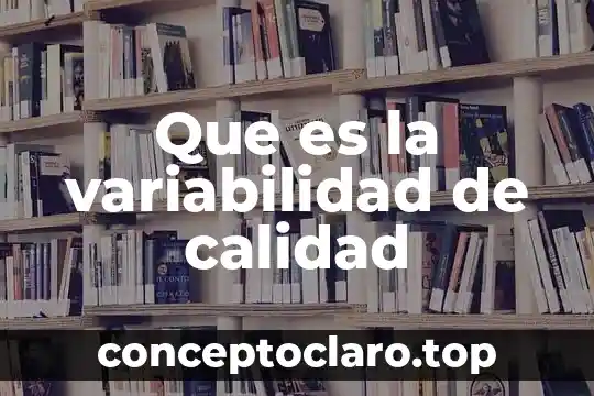 Que es la variabilidad de calidad