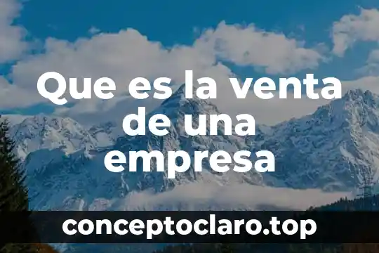 Que es empresa y tipos de empresa 7 Que es la venta de una empresa