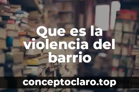 Que es la violencia del barrio