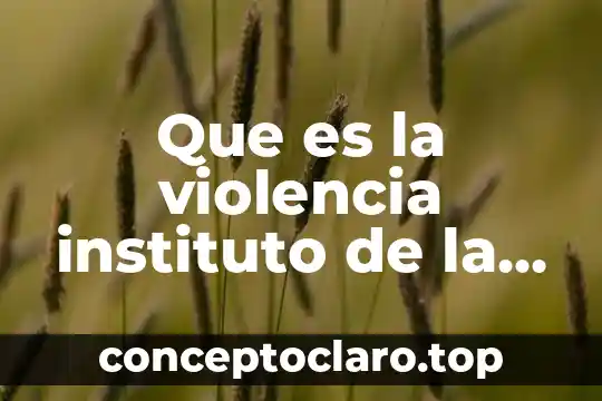Que es la violencia instituto de la mujer