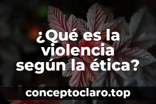 ¿Qué es la violencia según la ética?