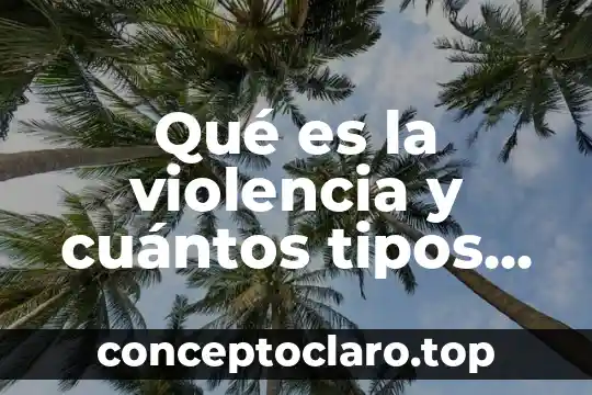 Qué es la violencia y cuántos tipos de violencia hay