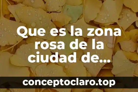Que es la zona rosa de la ciudad de mexico