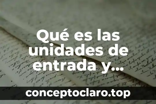 Qué es animación de entrada y salida 8 Qué es las unidades de entrada y salida mixta