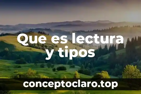 Que es lectura y tipos
