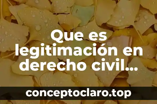 Que es legitimación en derecho civil mexico