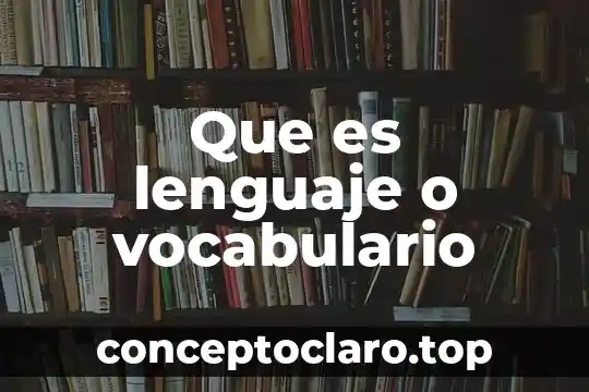 Que es lenguaje o vocabulario