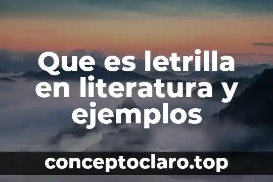 Que es concatenacion en literatura 3 Que es letrilla en literatura y ejemplos