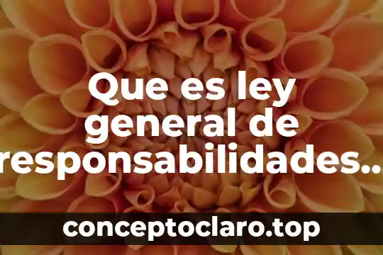 Por que es bueno que las personas asuman sus responsabilidades 6 Que es ley general de responsabilidades administrativas