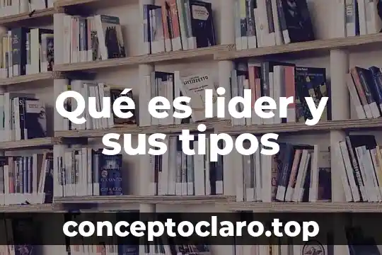 Qué es lider y sus tipos